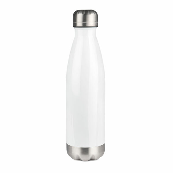 Bouteille isotherme coloris blanc-inox